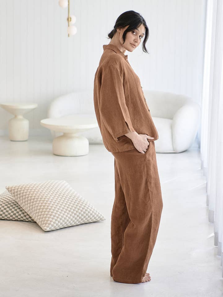 Noce moscata Camicia Fundamental in lino - Noce moscata in vendita all'ingrosso su Faire5