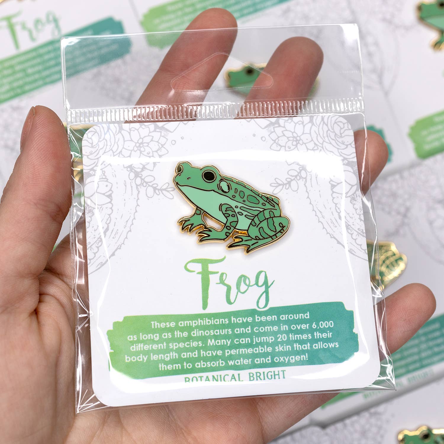 Botanical Bright - Wholesale Lapel Pin/Button - Garden Frog Enamel Pin2