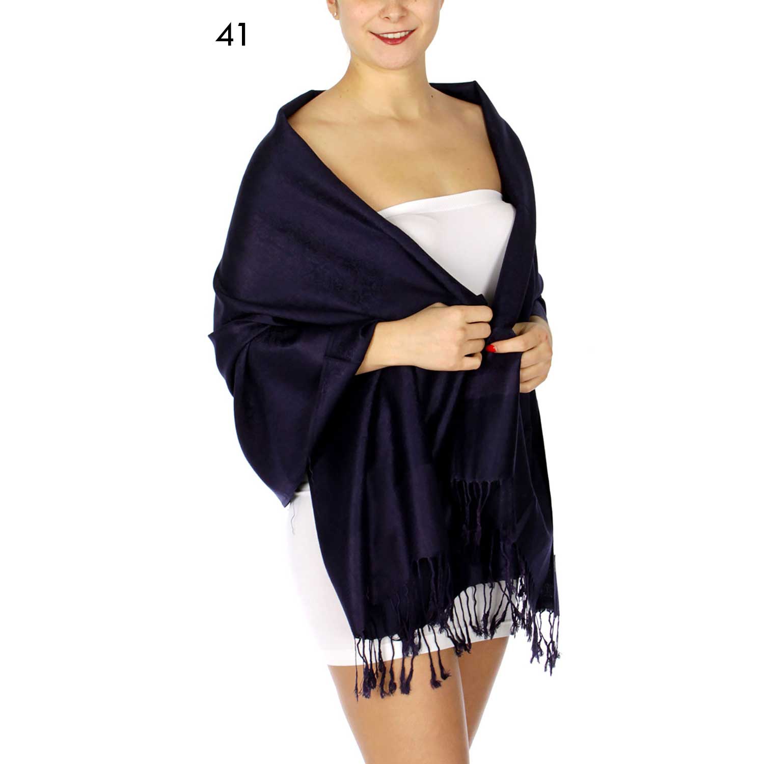 SERENITA – Großhandel Schal – Damen – Jacquard Paisley Pashmina Schal Wendbarer Stola-Wickel1