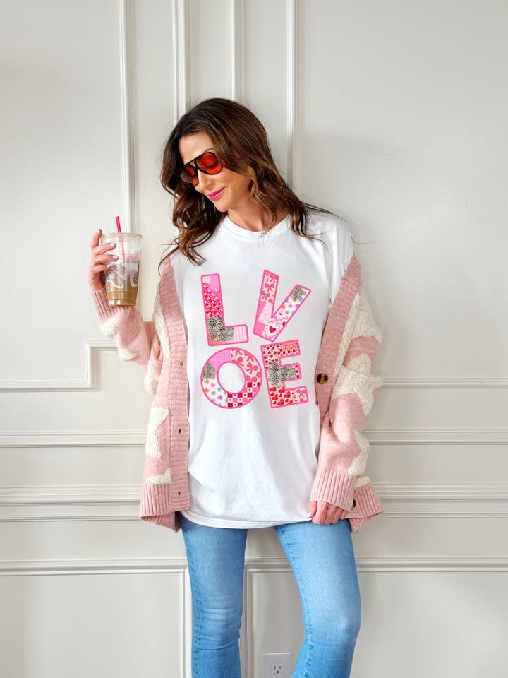 Poppy & Pine - Wholesale Screen Printed T-Shirt - Women's - Patchwork Love Youth & Adult Tee0