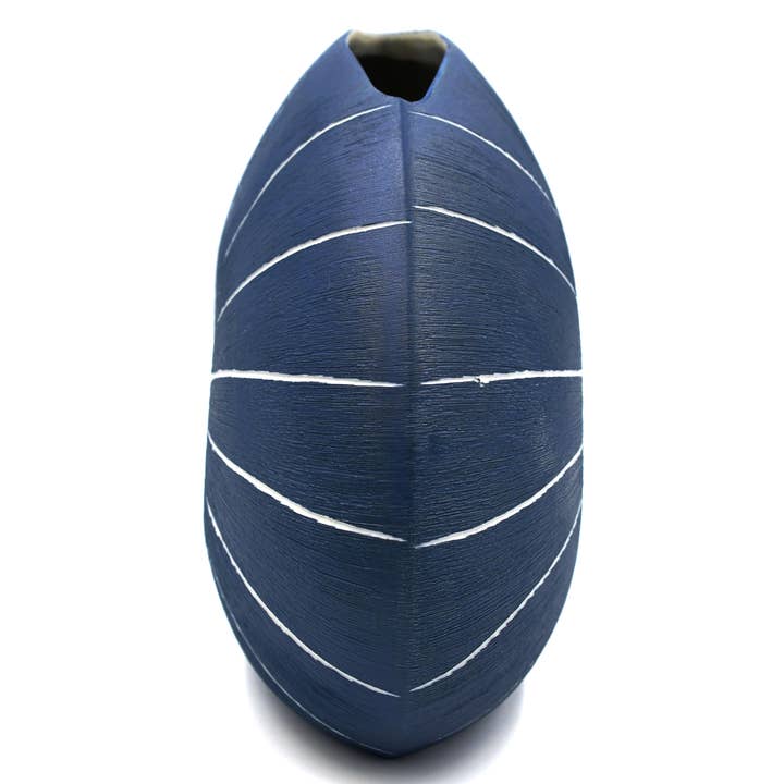 Art Floral Trading LLC - Vendita all'ingrosso Vasi - Diva Round Mini L - Blu 17 Vaso per Boccioli in Porcellana Fatto a Mano