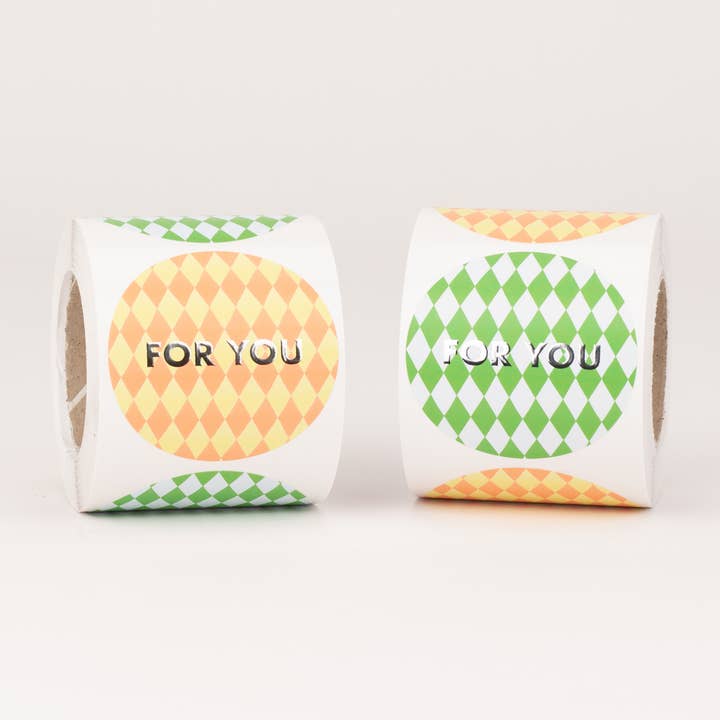 Aufkleber For You, Rauten (Silber) für den Großhandel von liebevoll verpackt