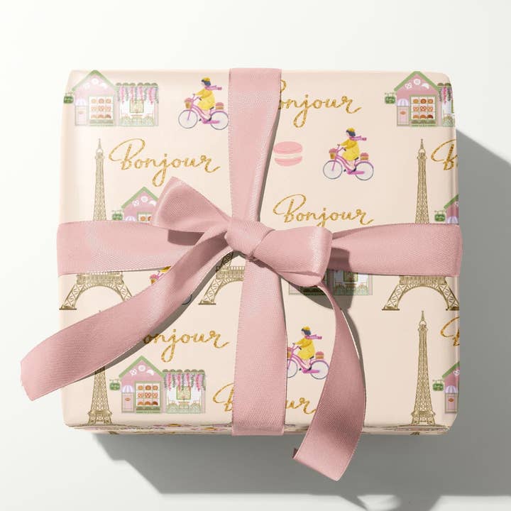 Paris Themed Wrapping Paper Made To Order for wholesale by SB Paperie