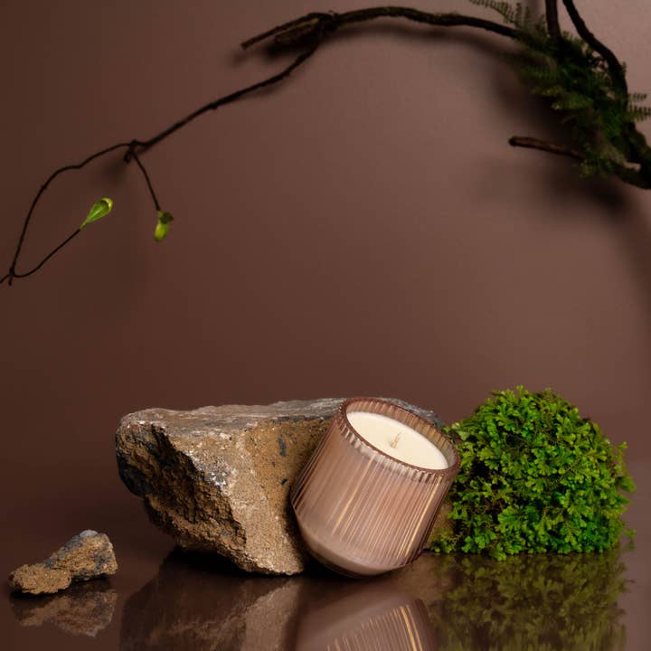 *Classic Scents* Ribbed Retro Style Candle - Pink for wholesale by LiveYoung Candle Company