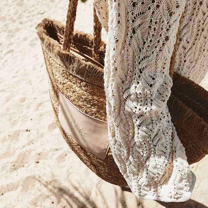 THE CODE - Venta al por mayor Bolsa de playa - Capazo toscana de yute bolsillo natural