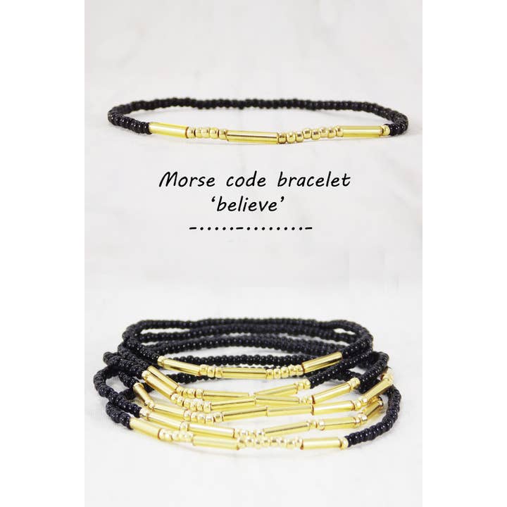 Ninolia - Wholesale Beaded Bracelet - Motivation Bracelets Writing Believe Bracelet Morse Code Bracelet Keep Relationship Believe Mens Jewlery Message Bracelet Thread Bracelet3