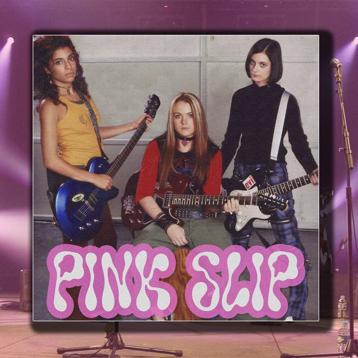 Freaky Friday Pink Slip Band Vinyl Sticker for wholesale by The Weeping Roses