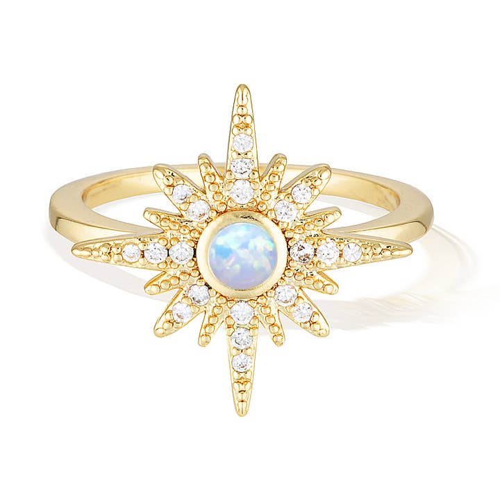 Sunset and Sea Foam Ring - Yellow Gold for wholesale by Glacier Mist