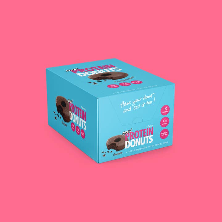 Wow! Protein Donuts - Wholesale Snack Bar - Wow! Protein Donuts: Low Calorie, (Chocolate - 6 Pack)