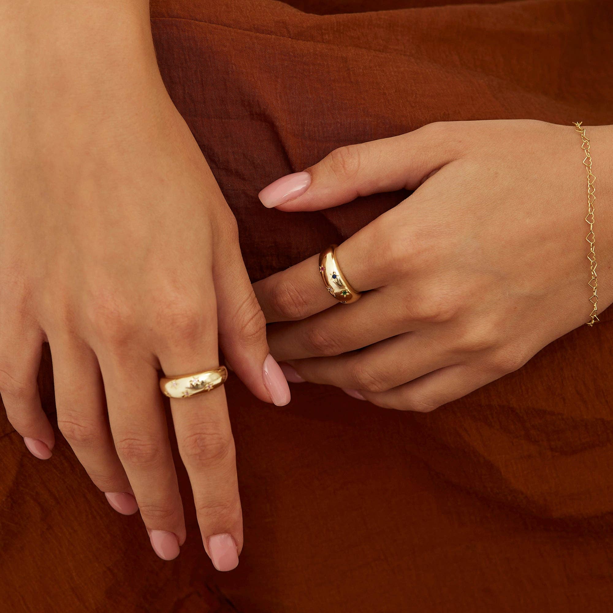 Spero London - Wholesale Multi-Stone Ring - Celestial Star Sterling Silver Dome Ring With Stones17