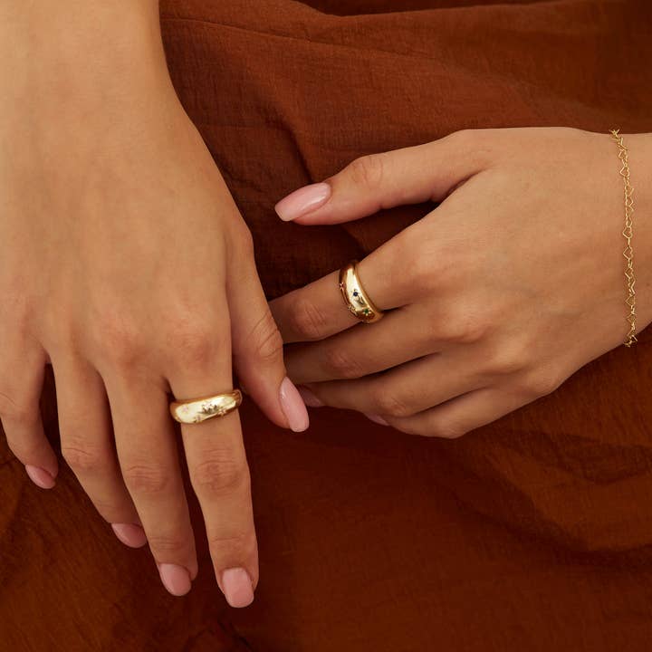 Spero London - Wholesale Multi-Stone Ring - Celestial Star Sterling Silver Dome Ring With Stones17