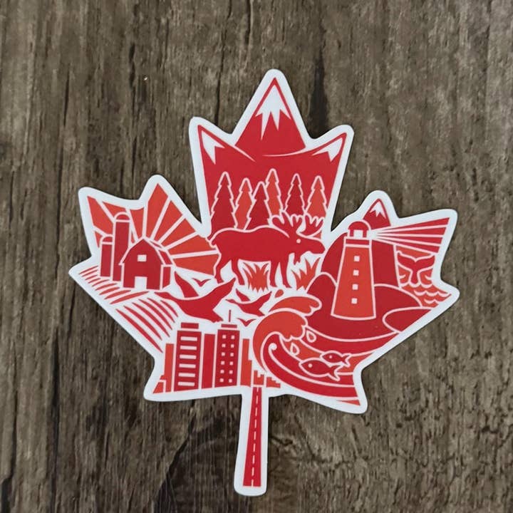 Autocollant découpé pour ordinateur portable des Rocheuses canadiennes pour la vente par S&Y Brand Paper co.