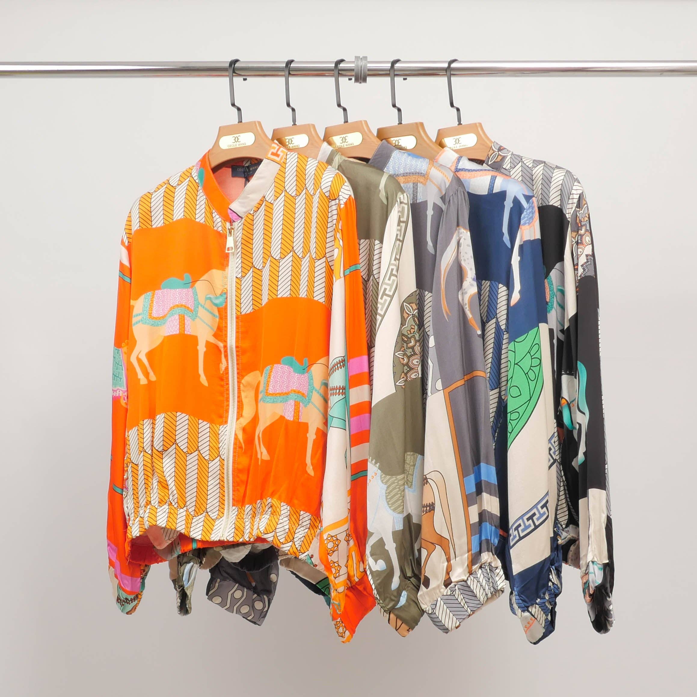 Cecile Wang - Wholesale Jacket - Women's - Horse print jacket in silk viscose KD8772VS-24