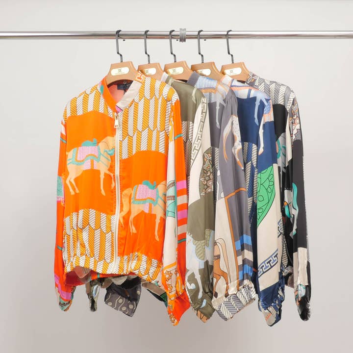 Cecile Wang - Wholesale Jacket - Women's - Horse print jacket in silk viscose KD8772VS-24