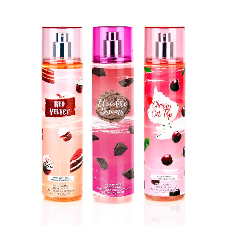 The Dulce Collection 3-Piece Utopia Body Mist Set for wholesale by So French Perfumes