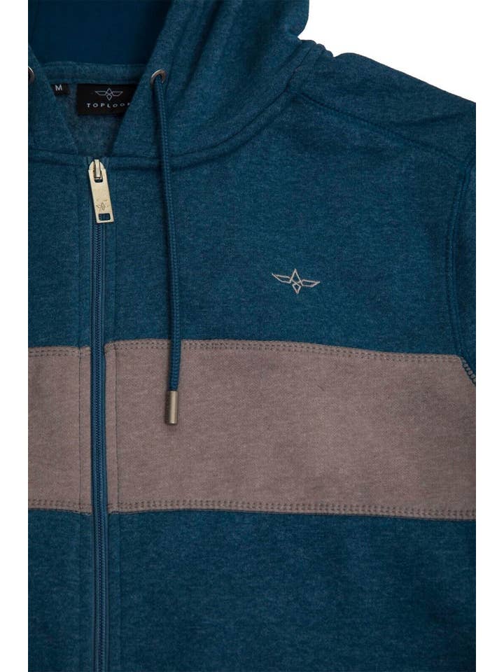 Mens Full Zip Up Hoodies Long Sleeve Sweatshirt - Navy Marl for wholesale on Faire2