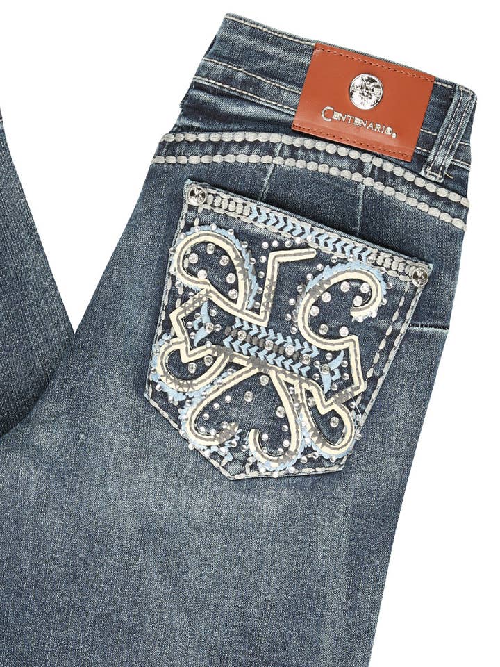 El General Western Wear - Wholesale Jeans - Women's - Centenario Hip-Up Bootcut Denim Jeans - Dark Blue 45321