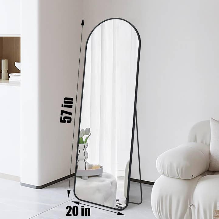 Black 57 Inch Full Length Arch Mirror For Entryway for wholesale on Faire5