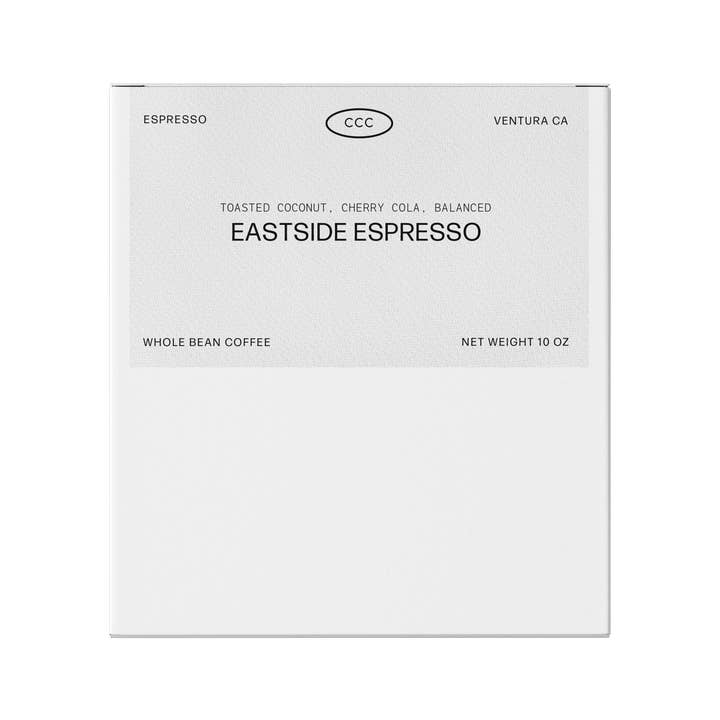 Eastside Espresso Whole Bean Coffee for wholesale by Coastal Coffee Collective