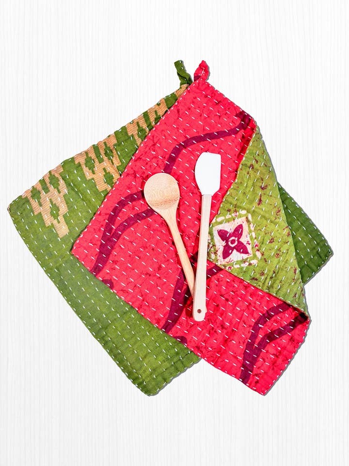 Kantha Dish Cloth | Christmas for wholesale by Asha Project