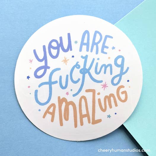 F* ing Amazing - Håndlavet Vinyl Sticker for engroshandel hos Cheery Human Studios