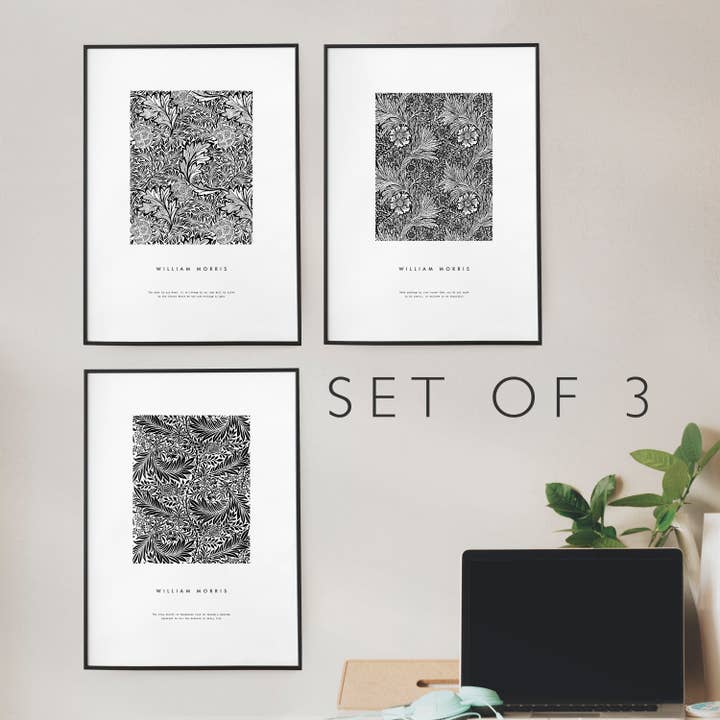 Set Of 3 Unframed William Morris Botanical Prints for wholesale by Coulson Macleod (U.S. Duties Paid)