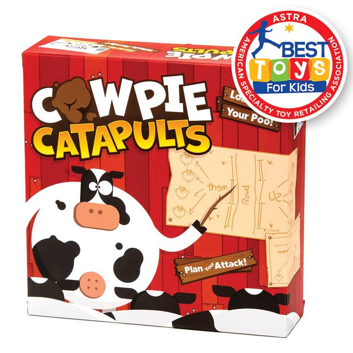 The Good Game Company - Wholesale Board Game - Cow Pie Catapults - Launching Action Farm Animals Board Game