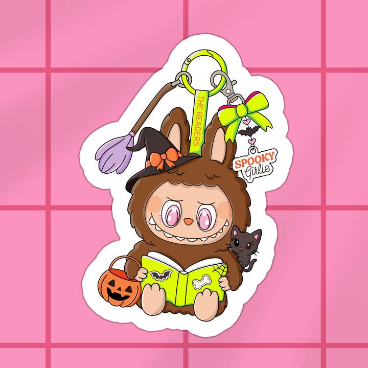 Book Bookish Halloween Cute Waterproof Vinyl Sticker for wholesale by Stickers+ X Ashley Bexar