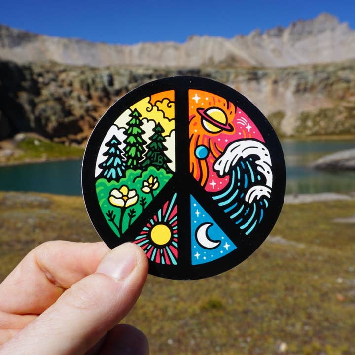 Sticker Art – Großhandel Aufkleber – Aufkleber „Peace Fingers Wave Beach“