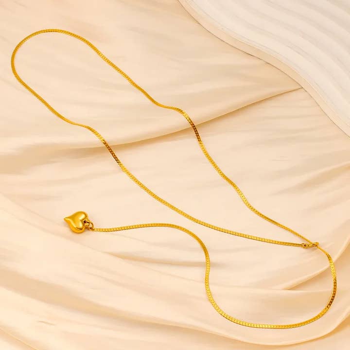 Sweet Cherry Sky - Wholesale Pendant/Charm Necklace - Stainless Steel Sweater Chain Necklace with Heart Jewlery5