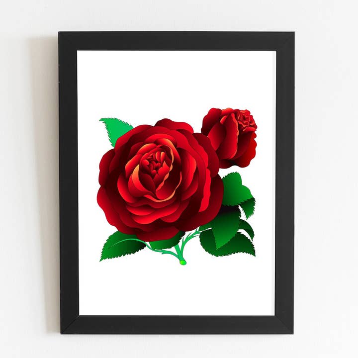 Red Rose - Glossy Art Print Printout - 8.5"x11" - High Quality Unique Decor Home Decor Wall Decor for wholesale by MakeItM