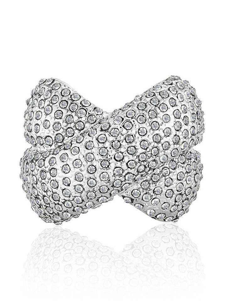 Bague croisée Bubble Pave pour la vente par ZAXIE by Stefanie Taylor