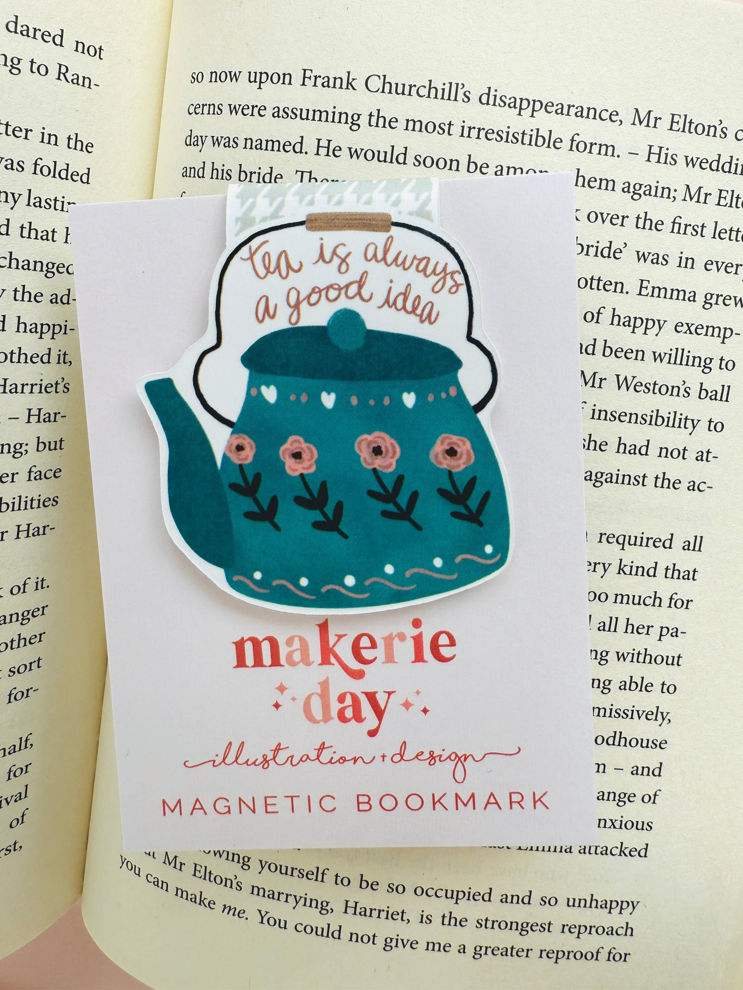 Makerie Day - Wholesale Bookmark - Teapot Magnetic Bookmark1