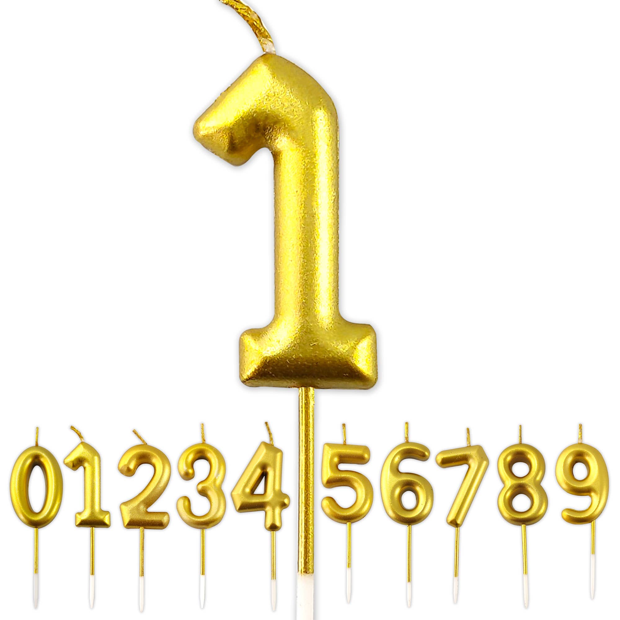 Toyventures - Wholesale Cake Candle - Gold Birthday Age Number Year Candles Cake Topper2