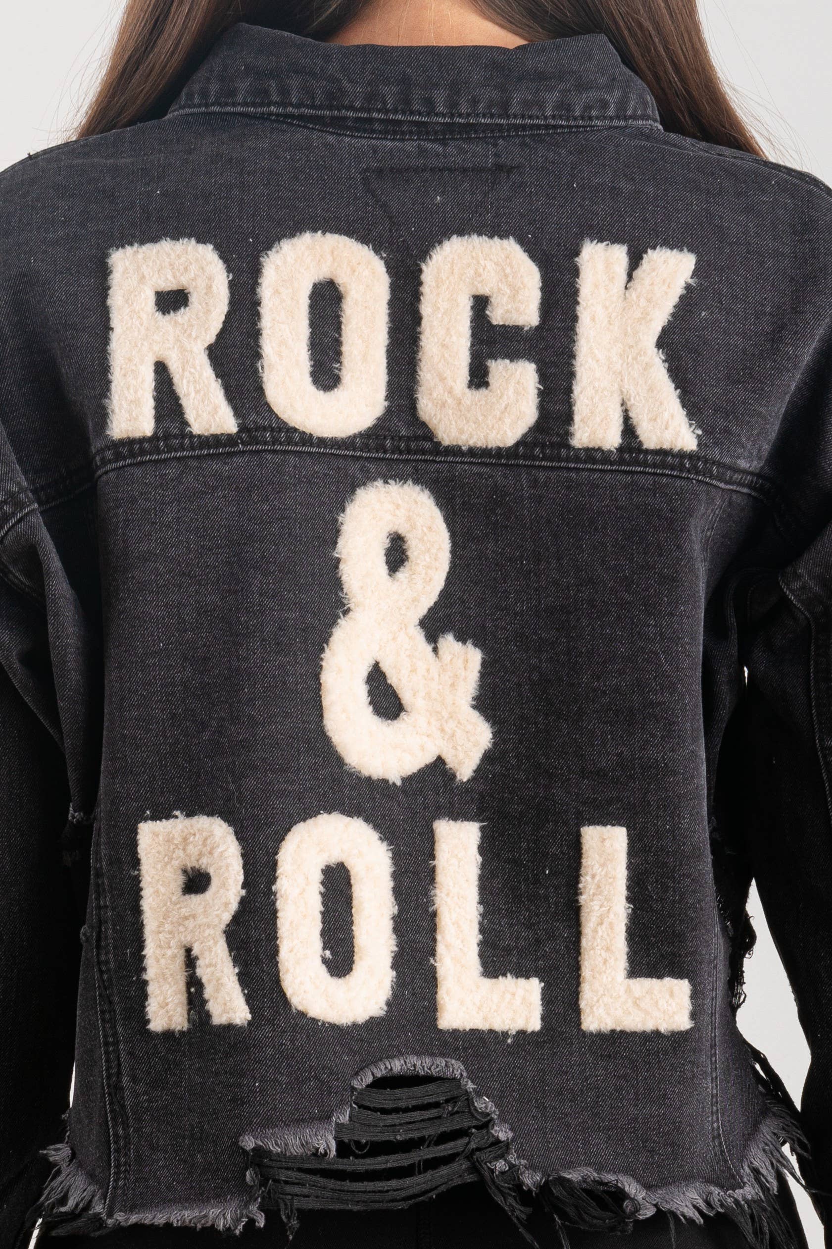 Trio Urban - Wholesale Denim Jacket - Women's - Rock and Roll Crop Denim Jacket0