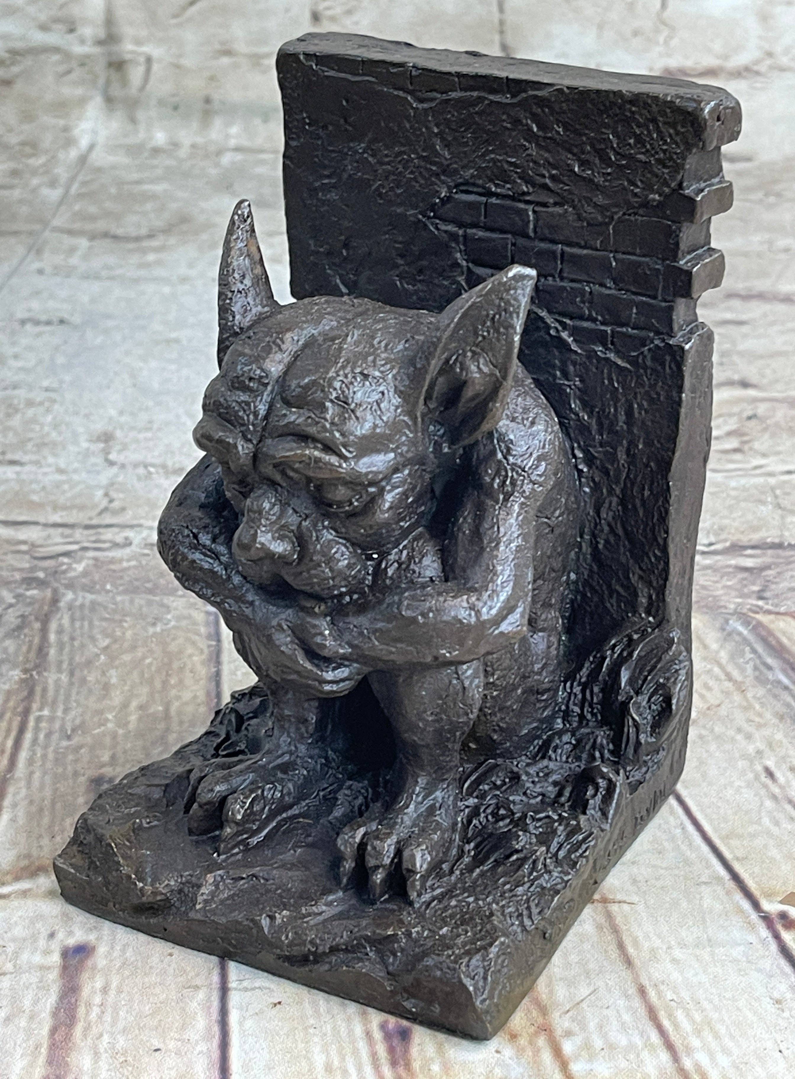 Bronzhaus – wholesale Bookend – Gargoyles Bookends Book End Bronze Sculpture Statue Mythical Figurine Art Decor6