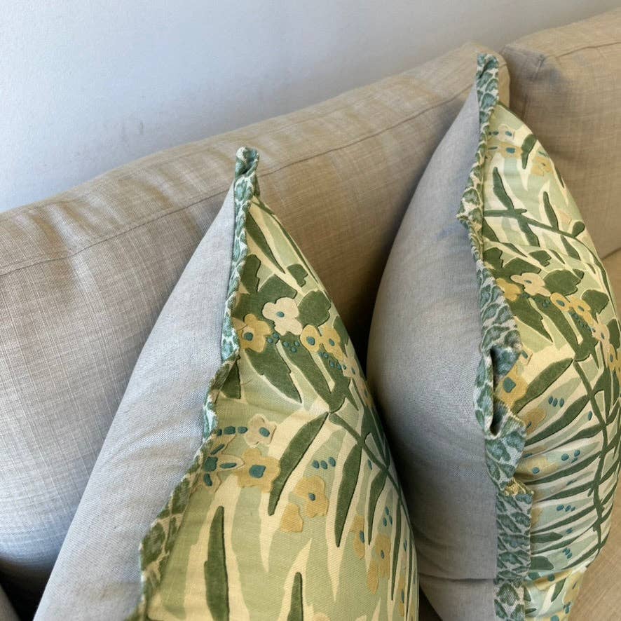 Wheaton Whaley Home - Wholesale Throw Pillow Cover - WWH Fave - Ashbee in Aqua with Bennett flange3