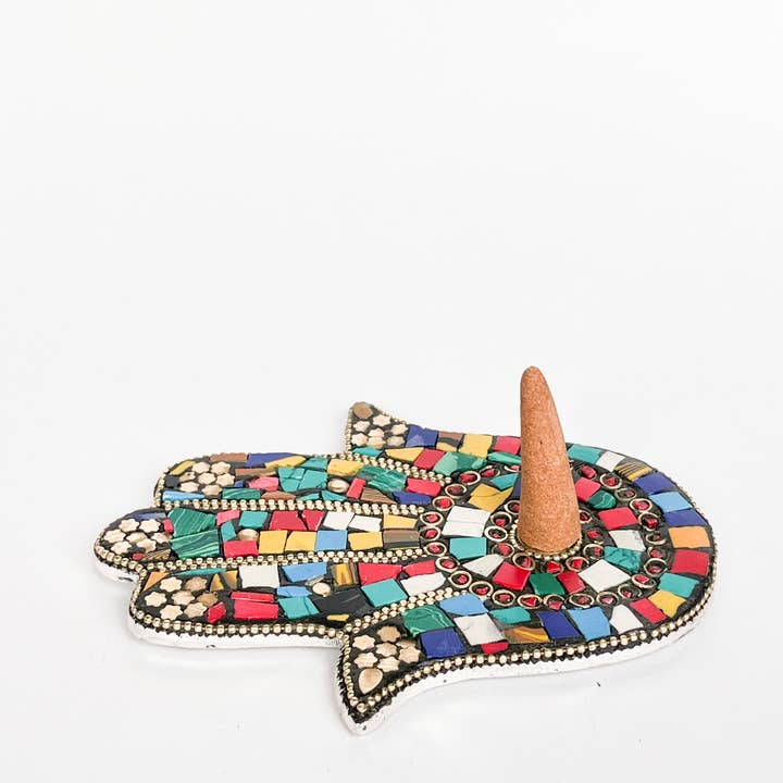 Artschatz LLC - Wholesale Incense Holder - Hamsa Hand - Multicolor - Incense Holder