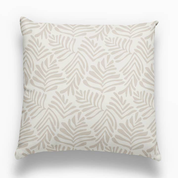 Frond Pillow in Truffle for wholesale by Emily Daws