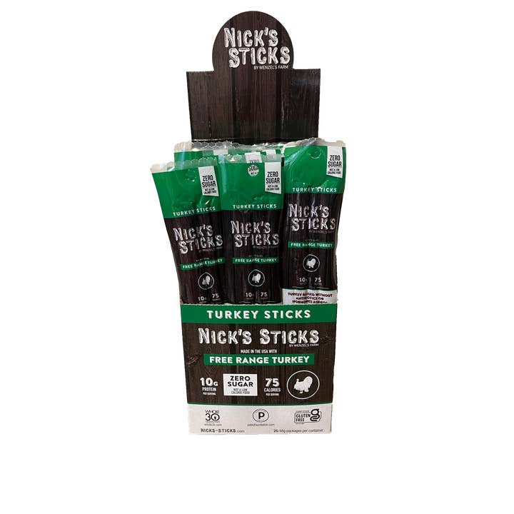 Nick's Sticks - Wholesale Jerky - Nick's Sticks Free Range Turkey Sticks | 1.7oz 25 count