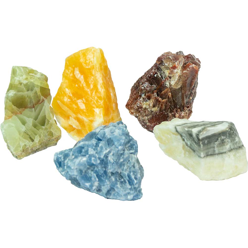 Kheops International - Vente Pierre et cristal de spiritualité - Pierre brute par le lot - Calcite mixte (2,4-2,6 lbs)1