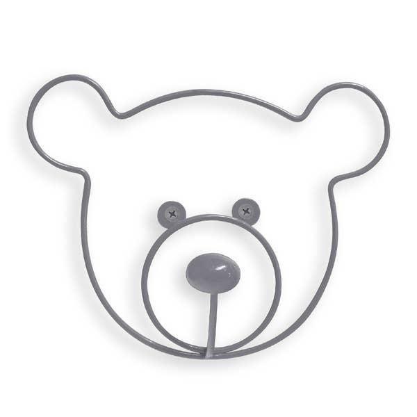 Support mural, L'ours, x2, gris, fer pour la vente par Balvi