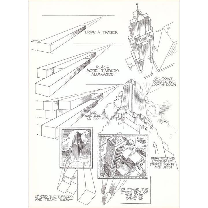 Found Image Press - Wholesale Postcard - Postcard AT-486 Perspective Exercises