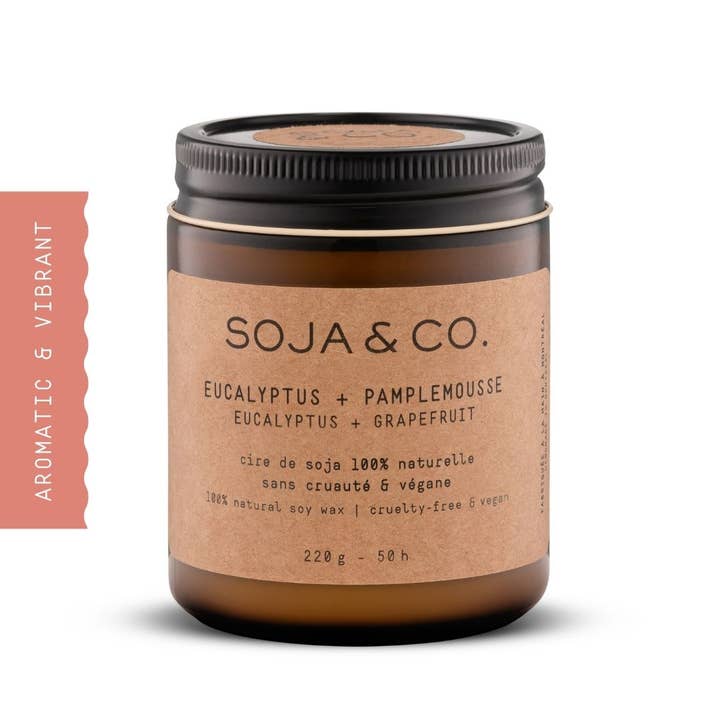 Soy Wax Candle | Eucalyptus + Grapefruit for wholesale by SOJA&CO.®