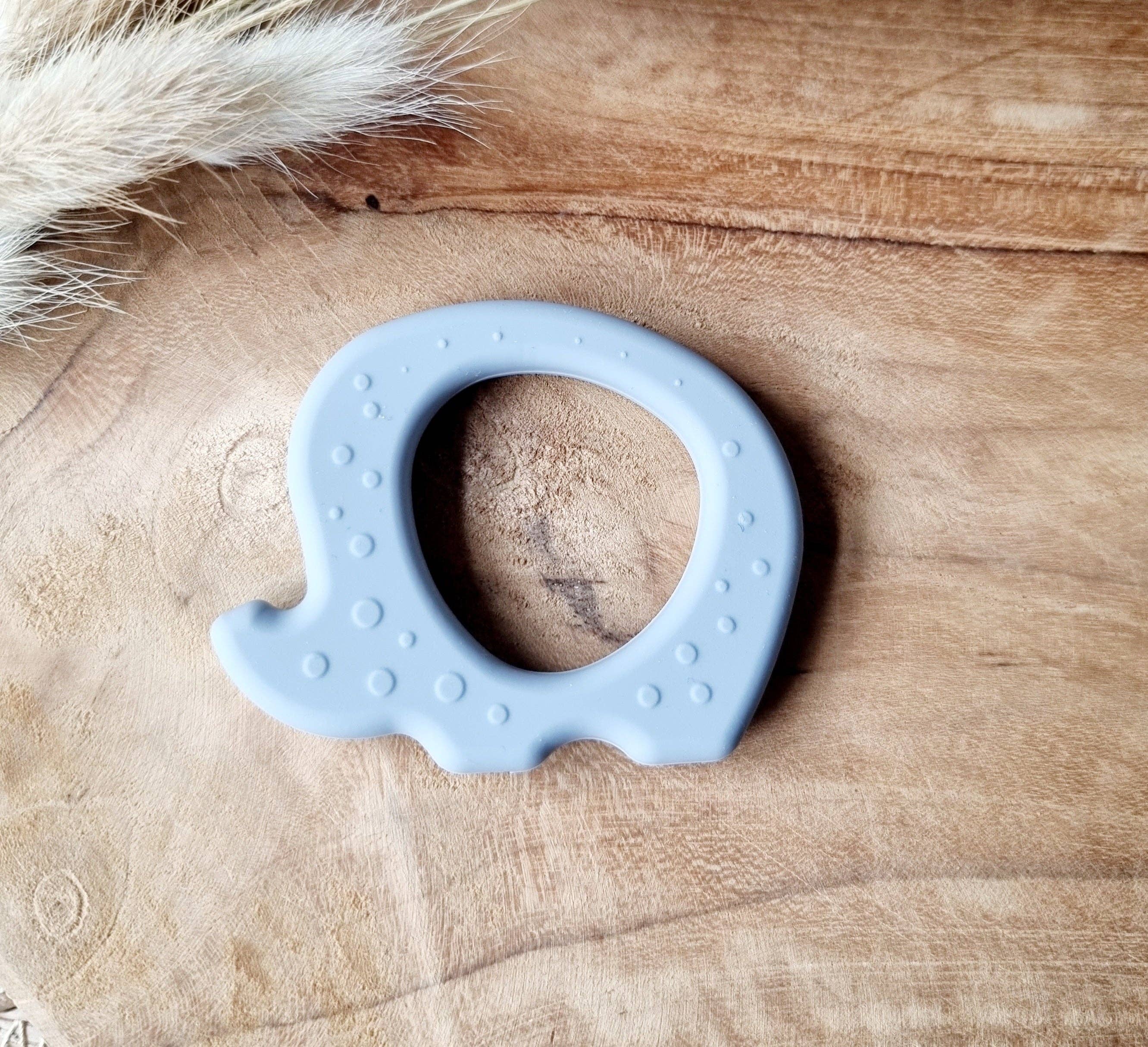 Rammelaartje – Großhandel Beißspielzeug (ohne Clip) – Baby – Beißring für Elefanten, Graublau1