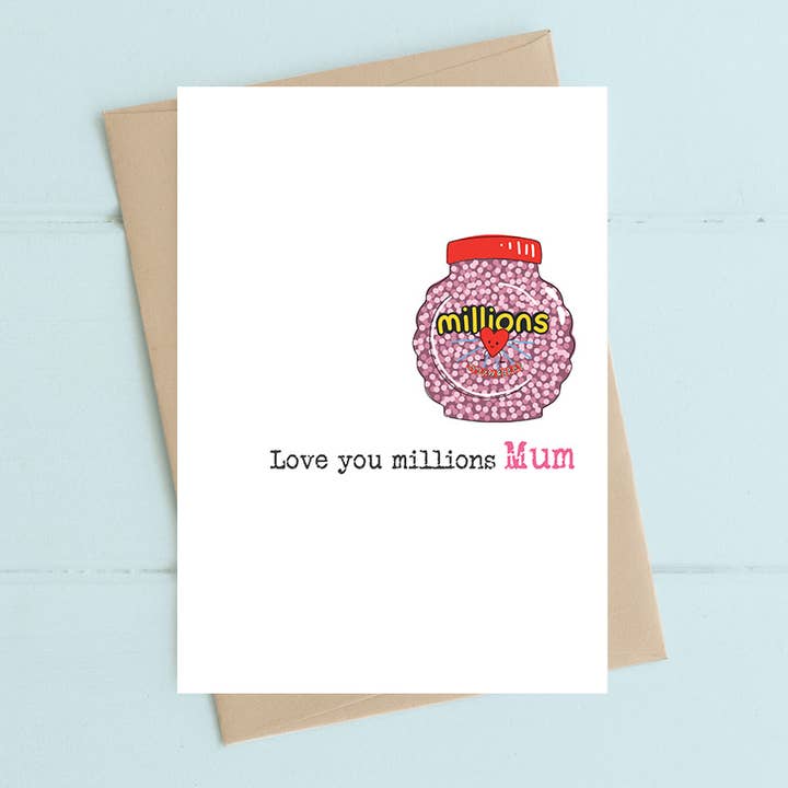 Liebe dich Millionen, Mama - Grußkarte für den Großhandel von Dandelion Stationery
