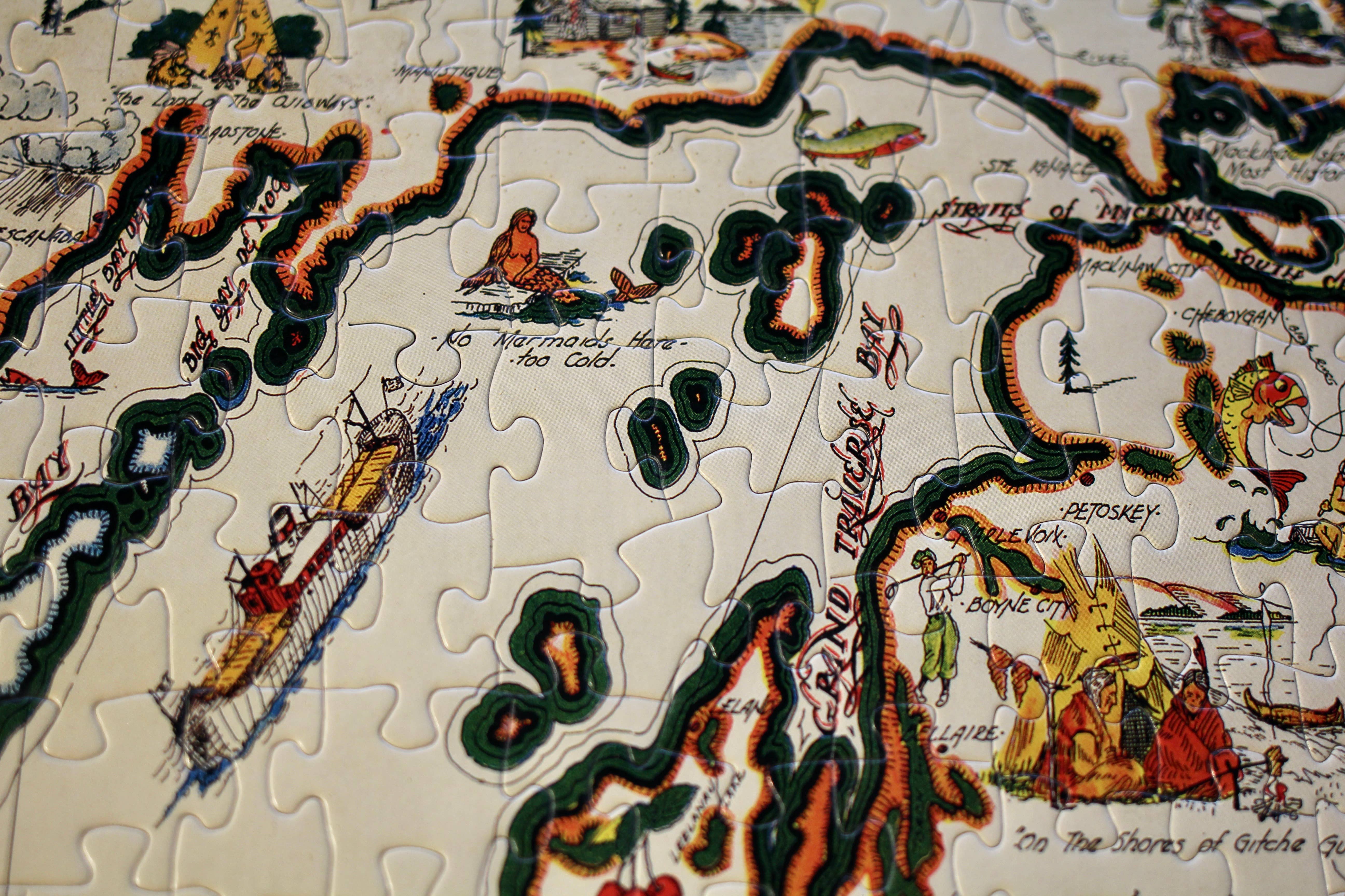 Puzzles That Rock - Wholesale Puzzle - Adult - Commonwealth of Michigan Map 550-Piece Puzzle3