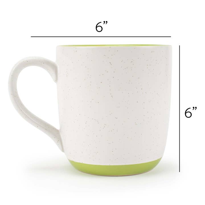 EAST AVENUE - Wholesale Coffee Mug - Speckled Mugs 4-Pack White and Sage-Green PRICE IS PER MUG4