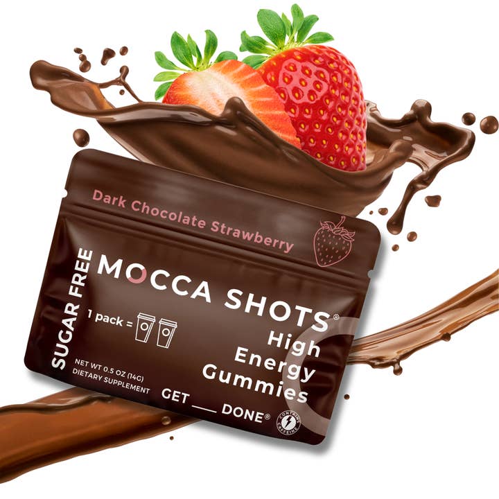 Seattle Gummy Company - Wholesale Oral Supplement/Vitamin - Mocca Shots Energy Gummies SUGAR FREEÂ | 12-Pack, Strawberry