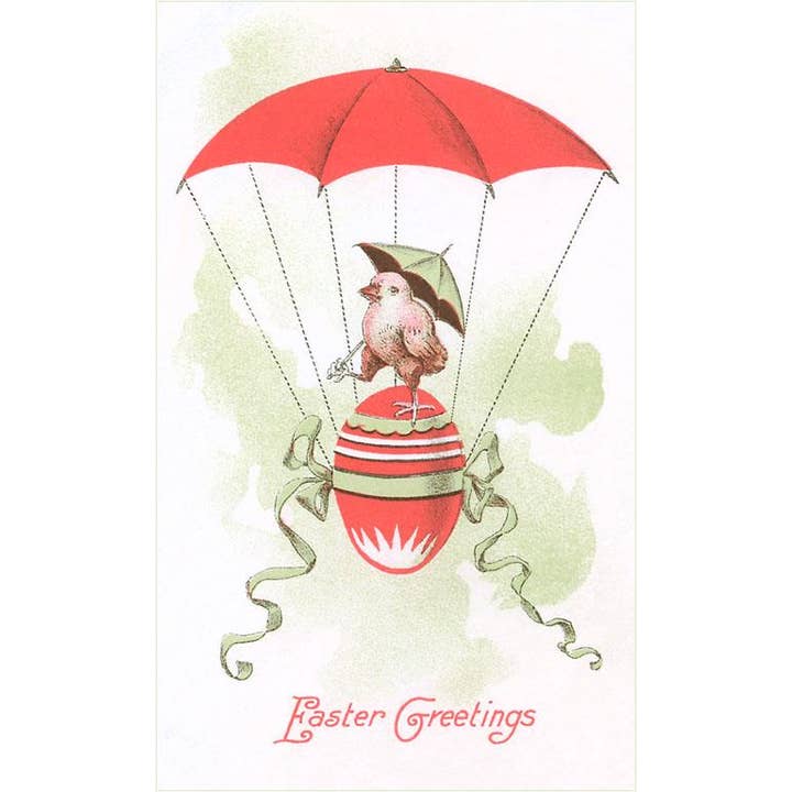 Found Image Press - Wholesale Sticker - Sticker EA-19 Easter Greetings, Chick in Egg Balloon